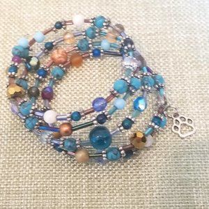 Coil beaded bracelet